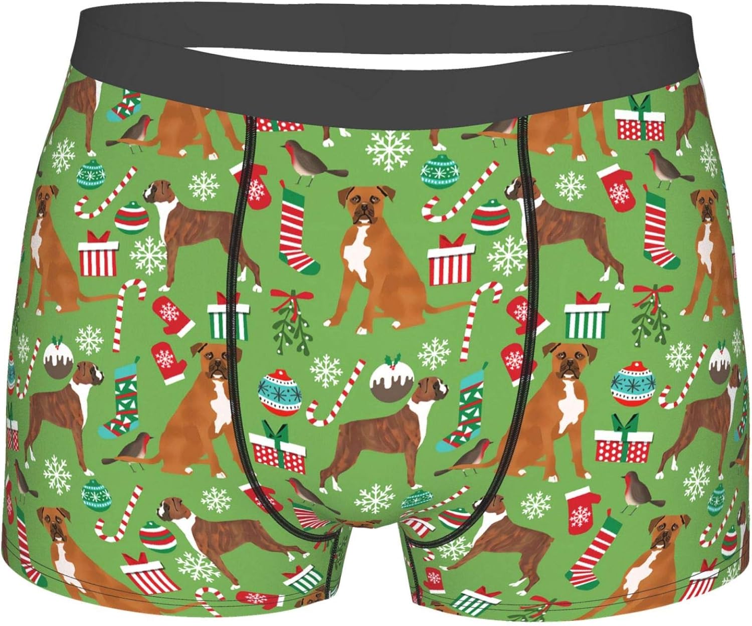 Xmas Christmas Boxer Dog pet Animal Gift Printed Briefs Men