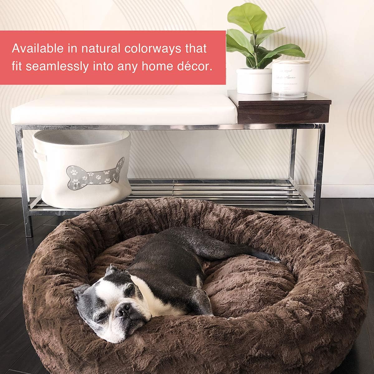Best Friends by Sheri Luxury Faux Fur Donut Cuddler (30x30), Dark Chocolate - Small Round Donut Cat and Dog Cushion Bed, Orthopedic Relief : Pet Supplies
