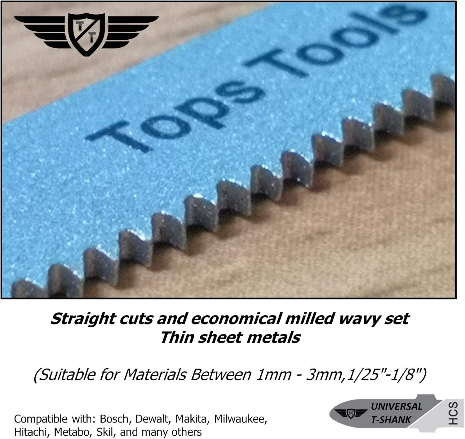 25 x TopsTools T118A 91mm Jigsaw Blades Designed for Metals, Black - Image 4