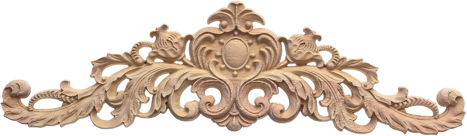 Longwood Applique,80x20cm European Style Wood Carving Applique DIY Decoration for Home Furniture Courtyard Corner Onlay Applique