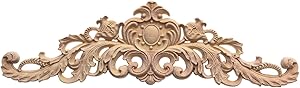 Longwood Applique,80x20cm European Style Wood Carving Applique DIY Decoration for Home Furniture Courtyard Corner Onlay Applique