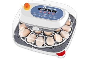 Sailnovo 24 Eggs Incubators for Chicken Eggs with 4 Modes, 360° View Incubator with Automatic Egg Turning and Temperature Control Humidity Display, Digital Incubator for Chicken Quail Duck(Blue)
