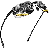 JIM HALO Sport Sunglasses for Men Women TR90 Rimless Frame for Running Fishing Cycling Driving