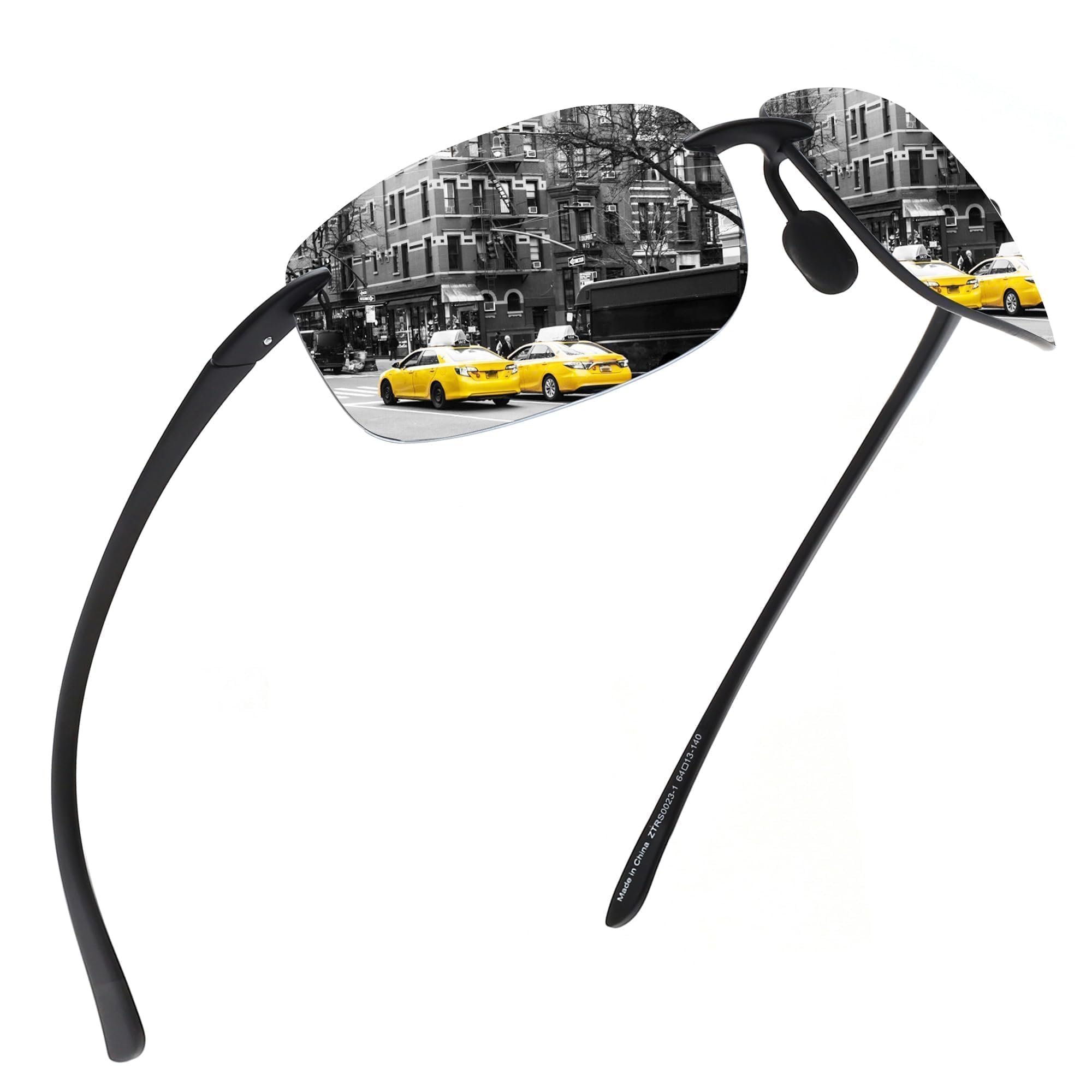 Photo 1 of JIM HALO Polarized Sport Sunglasses for Men Women TR90 Rimless Frame for Running Fishing Cycling Driving Mirror Silver