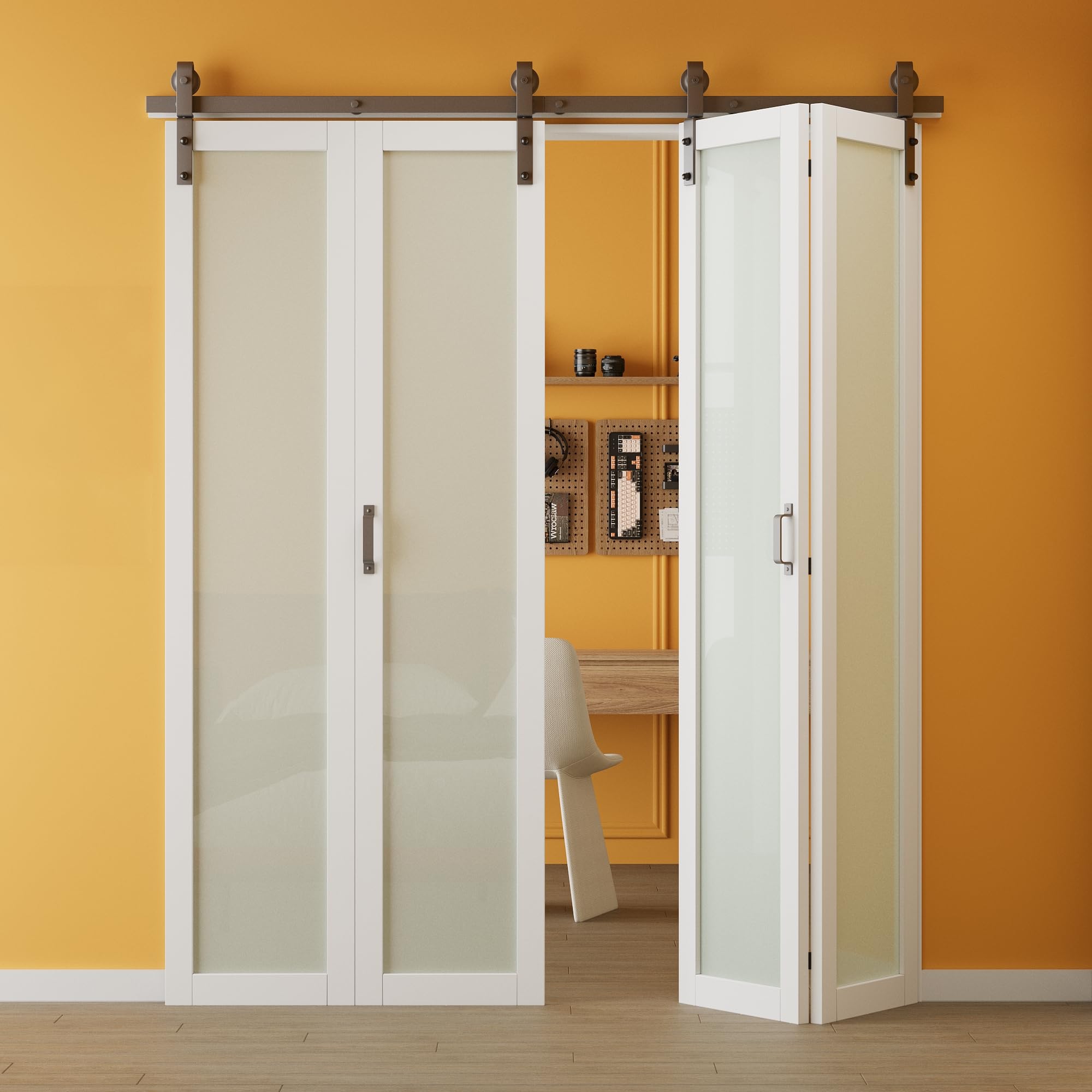 Paintable Bifold Barn Door - Fingerprint-Resistant