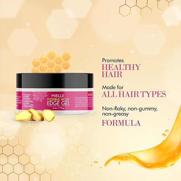 MIELLE ORGANICS HONEY & GINGER FLEXIBLE HOLD EDGE GEL, 4 OUNCES
