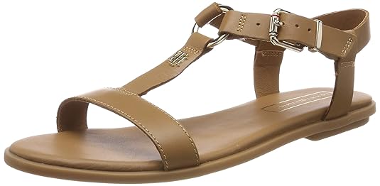 Tommy Hilfiger Damen Elevated Leather Flat Sandal Zehentrenner