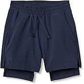 Amazon Essentials Boys' Active Performance Stretch Woven Athletic Training Shorts with Liner