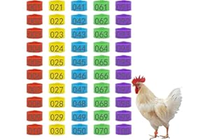 Kailund 100Pcs Chicken Leg Rings with 5 Color, 16mm Numbered Chicken Identification Leg Bands Clip Poultry Ankle Bands for Ba