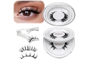 QUEWEL Magnetic Eyelashes Natural Look,2 pairs Reusable Magnetic Lashes kit with Applicator,Soft Half Lashes without Eyeliner