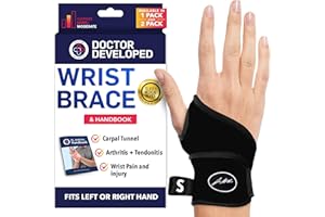 DR. ARTHRITIS Doctor Developed Wrist Brace, Wrist Wraps for Carpal Tunnel Arthritis, Tendonitis, Hand Support, Ideal for Fitness, Weightlifting - Handbook Included (Small- 1 Pack)