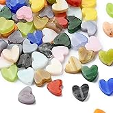 KitBeads 100pcs Random Lampwork Heart Beads Colorful Romantic Heart Beads Tiny Heart Shaped Beads for Jewelry Making Bracelets Necklace Crafts Bulk