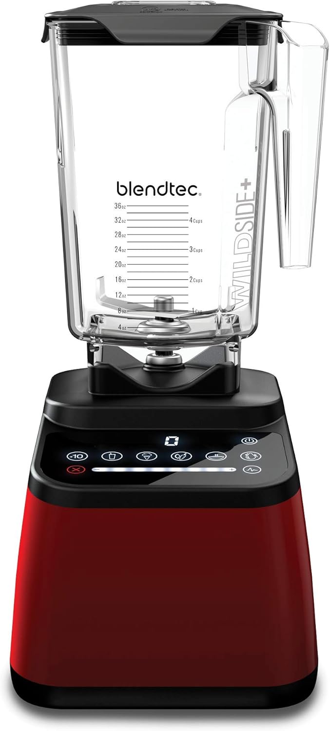 Blendtec Designer 675 Blender - WildSide+ Jar (90 oz) - Professional-Grade Power - 5 Pre-Programmed Cycles - 8-Speeds - Pomegranate