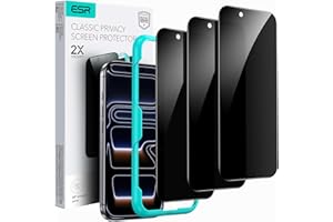 ESR 3-Pack of Privacy Tempered Glass Screen Protectors for iPhone 17 Pro, Military-Grade, Shatterproof, and Privacy Protectio