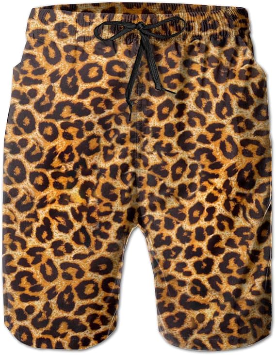 men's cheetah print swim trunks