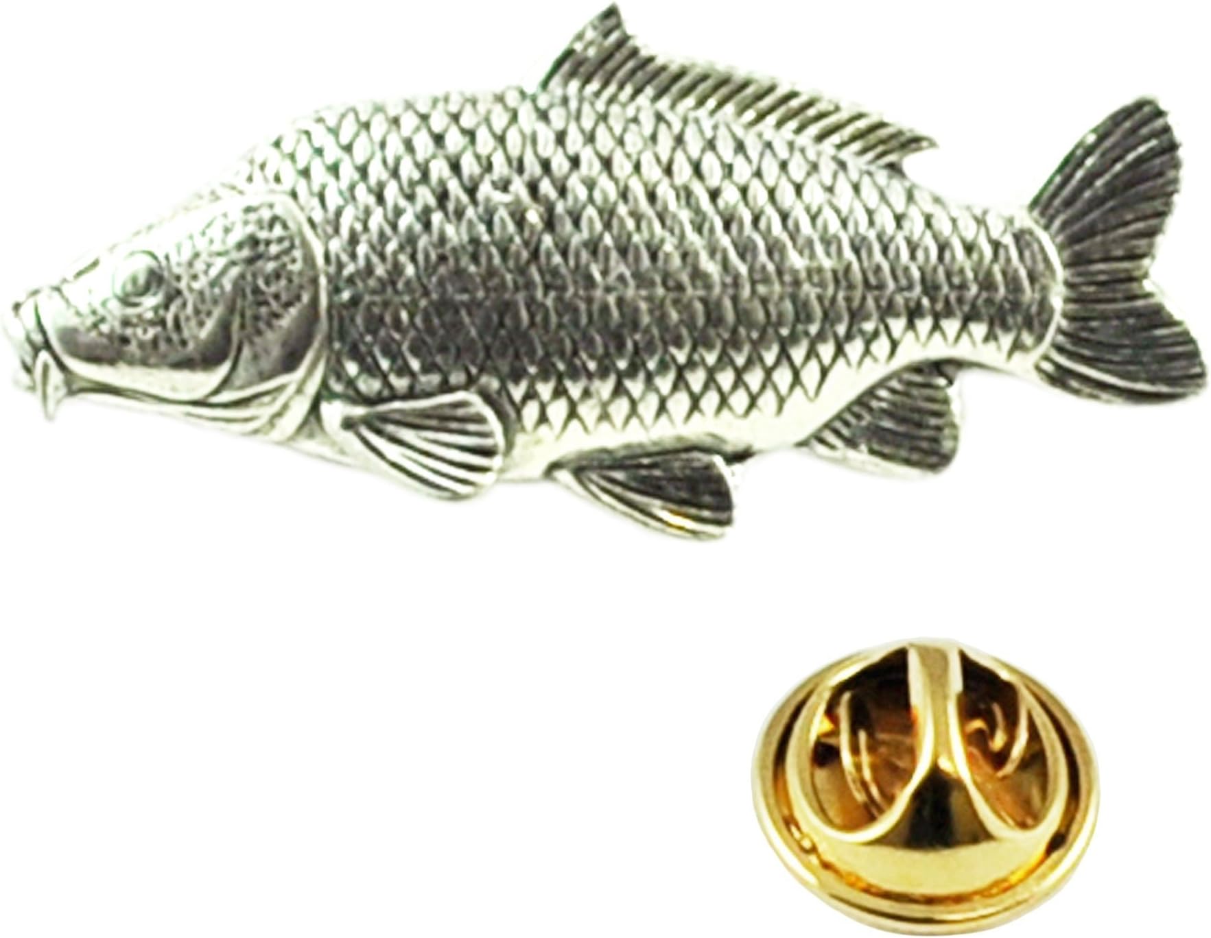 Common Carp Fish Pewter Lapel Pin Badge