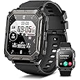 Military Smart Watch for Men, Bluetooth Call(Answer/Dial Calls), IP68 Waterproof Outdoor Tactical Rugged Smartwatch, 1.83" HD Fitness Tracker Watch with Heart Rate Sleep Monitor for IOS Android Phone