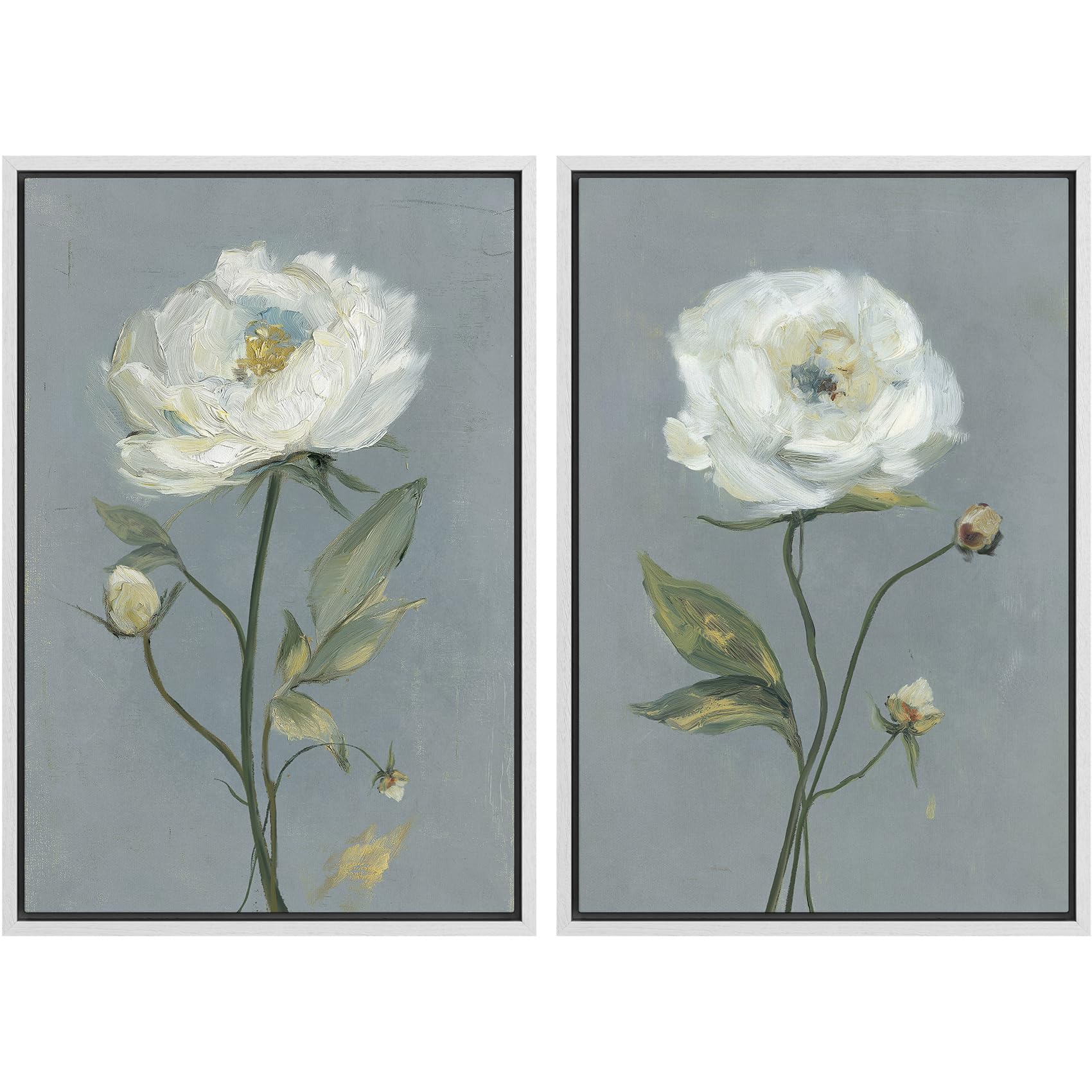 MUDECOR Framed Canvas Print Wall Art Set White