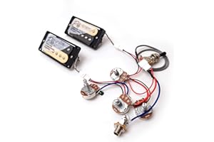 YUEMIYA ProBucker Alnico 2 Humbucker Pickups Set for Gibson Les Paul Pickups,Neck and Bridge Pickups with 2-Conductor Quick-Connect Terminals, 2V2T Wiring Harness, Vintage Tone Upgrade (zebra)