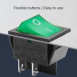 Heschen Rocker Switch ON-OFF DPST 4 Terminals Green Light 16A 250VAC 2Pack view 7