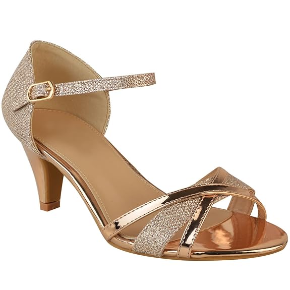 Fashion Thirsty Damen Sandaletten mit Mittelhohem Absatz - Offener Zehenbereich