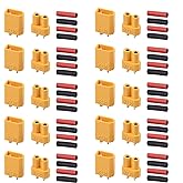 AUTOUTLET 20PCS 10Pairs XT30 Bullet Connectors | Plugs Male &amp; Female with Heat Shrink for RC Car/Boat/LiPo Battery