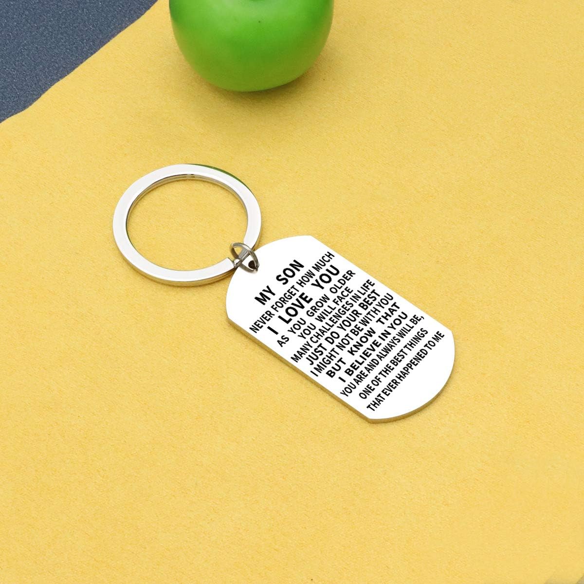 JMIMO Son Gifts Son Keyring from Mum Dad Inspirational Gifts for Son Birthday Christmas Gifts, Silver - Image 5