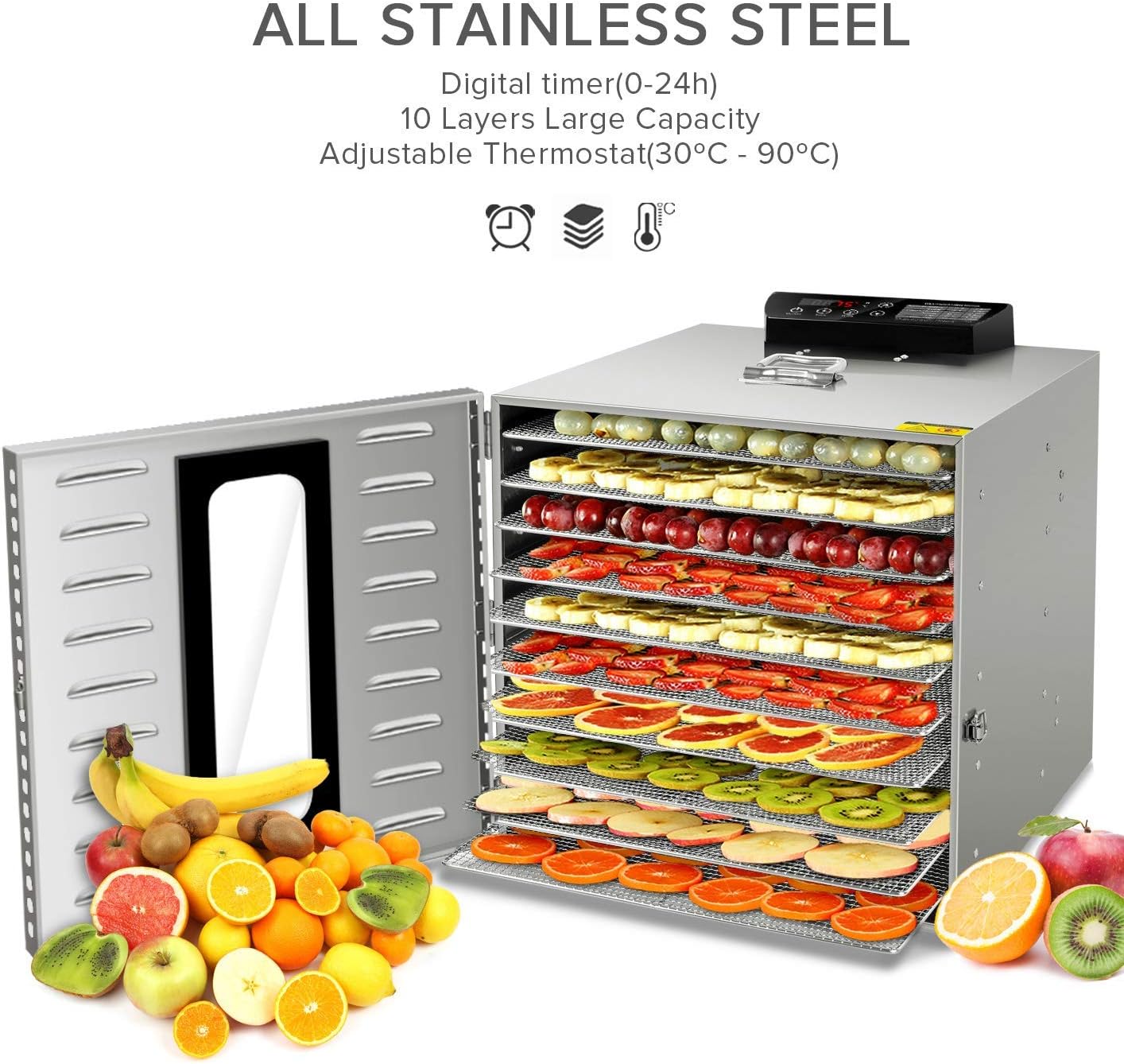 Commercial Stainless Steel Food DehydratorRaw Food & Jerky