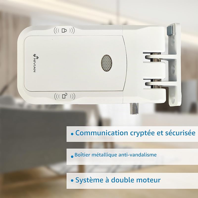 Verrou invisible électronique sans fil - Serrure anti-andalisme avec télécommandes, double moteur, ouverture et fermeture depuis l'intérieur et l'extérieur — photo 6 sur 8