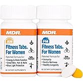 MDR Fitness Tabs Patented AM/PM Multivitamin for Women – Doctor Formulated Daily Supplement Supporting Energy, ATP & NAD Production, Fitness, Immunity & Healthy Aging – Gluten Free – 2 Month Supply