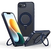 NIMASO for Phone Case iPhone 16e with 360°Rotatable Ring Stand, Compatible with MagSafe Shockproof Military-Grade Protection,Slim Anti-Scratch Magnetic 16e Case 6.1 inch, Blue