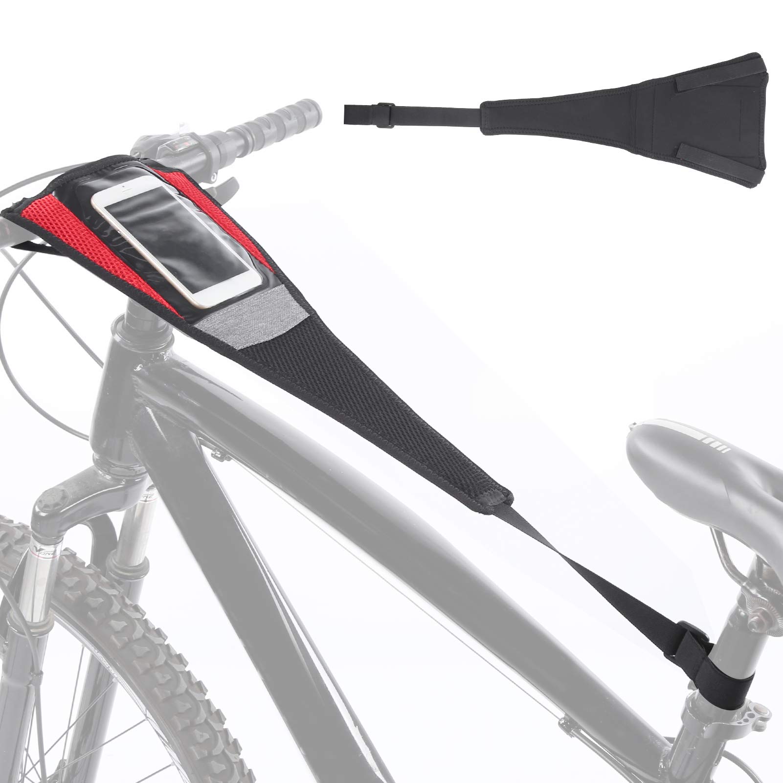 Clasken Cycling Platform Sweatproof Net, Super Sweat-absorbing Bicycle Sweat Cover Bike Sweat Net with Mobile Phone Bag for Cycling Training