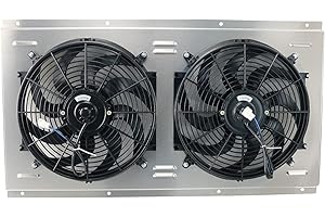 KUUHLERSAT Aluminum Radiator Shroud Electric Fan Realy Kit for 1988-2000 Chevy GMC C/K 1500 2500 3500 5.7-7.4L V8