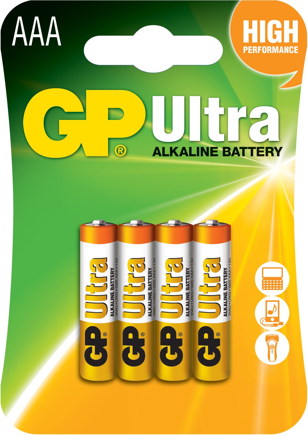 GP Ultra Alkaline Batteries | AAA | 4 x Pack