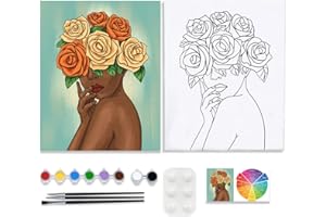 VALLSIP Canvas Painting Kits Pre Drawn Canvas for Painting for Adults Paint and Sip Party Supplies Stretched Canvas to Paint Games Ladies Night Flower Girl Mindfulness Date Night Ideas