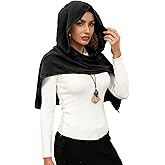 ST.Manrdy Medieval Hooded Cape Scarf, 3-in-1, Steampunk Cloak, Women & Men, Cotton Linen Blend, Gothic Cowl