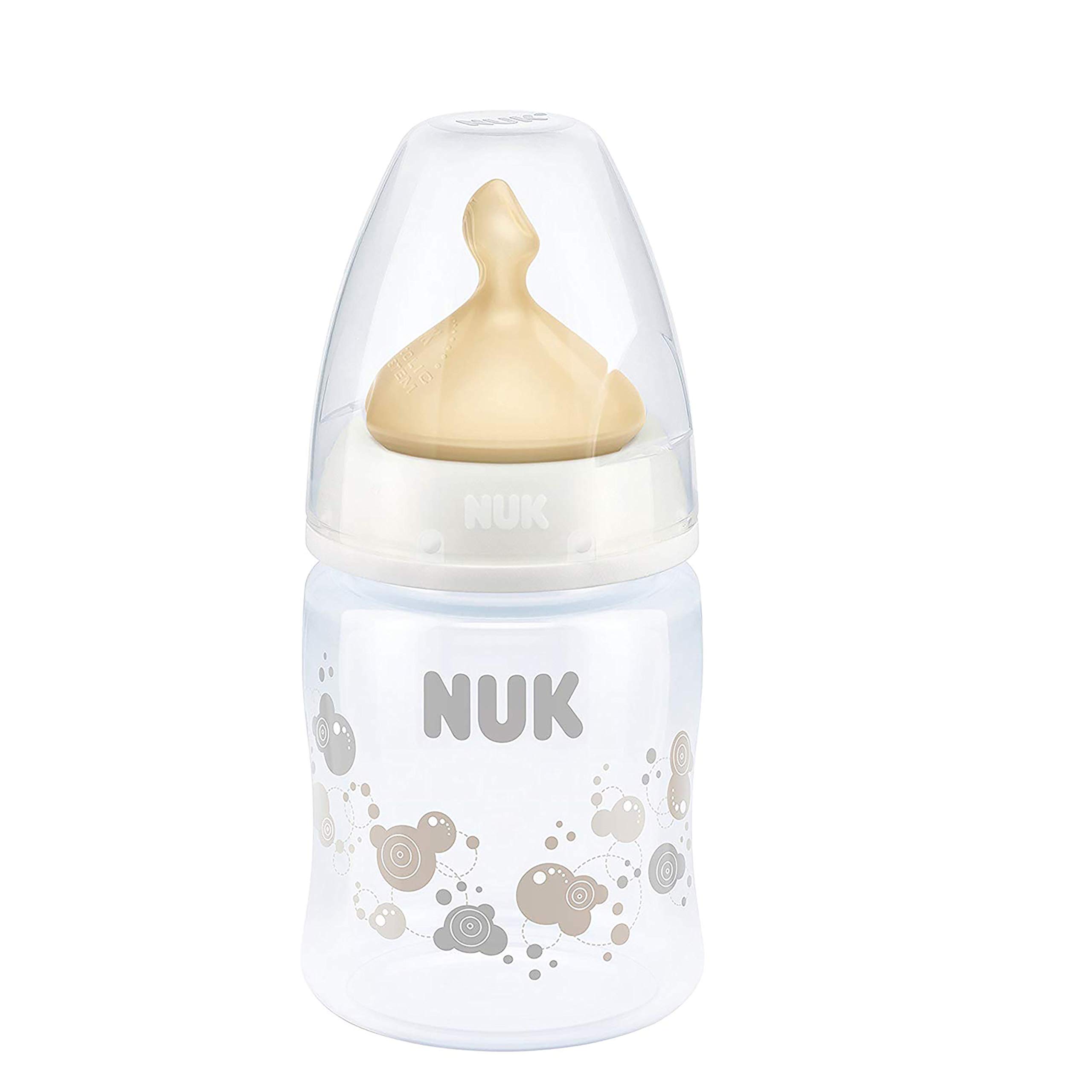 NUK First Choice+ Baby Bottles Set, 0-6 Months, Latex Teat, Anti Colic Vent, BPA-, 150ml, 1 Count