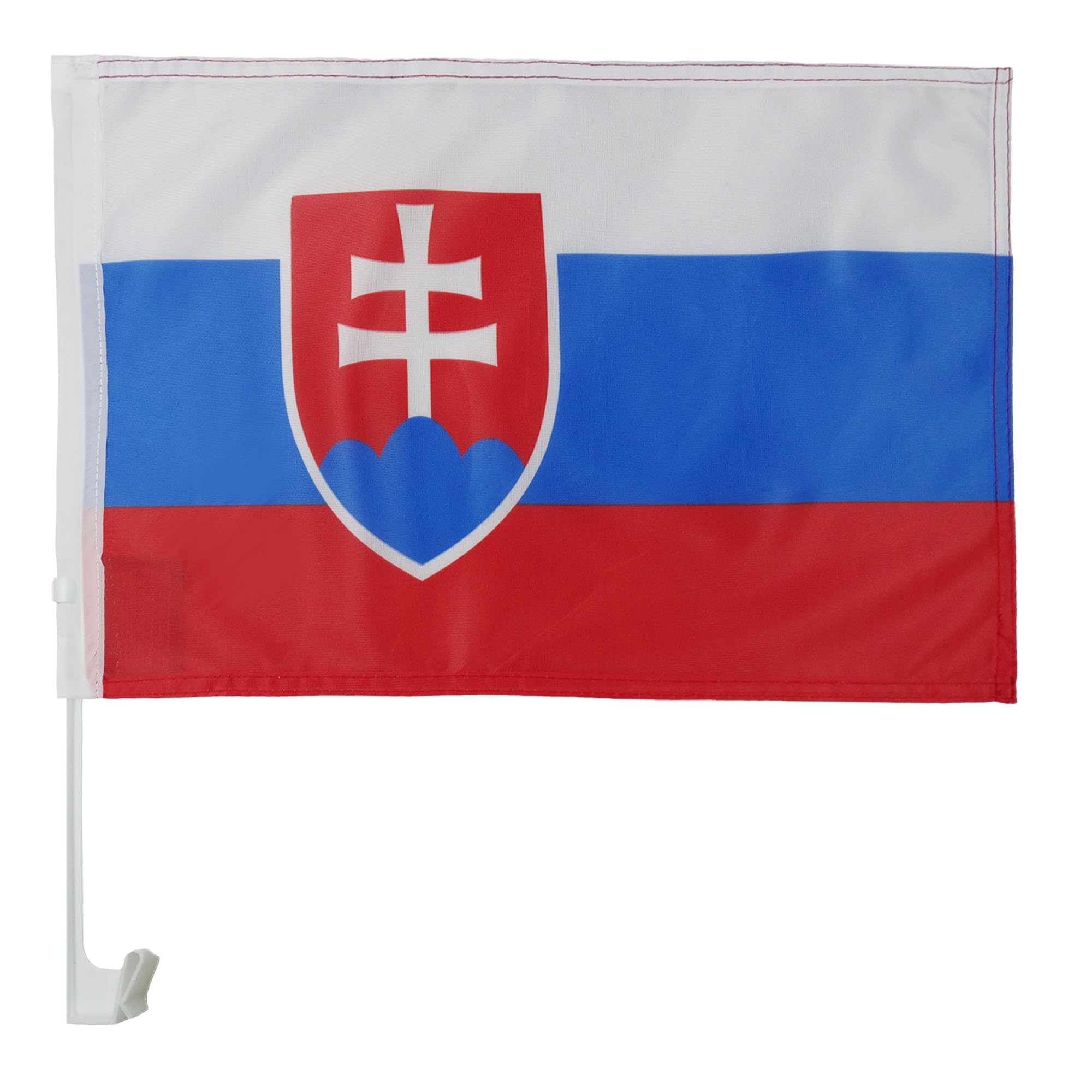AZ FLAG Slovakia Car Flag 18'' x 12'' - Slovak Car flags 30 x 45cm - Banner 18x12 INCHES PLASTIC STICK — image 1