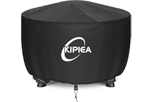 Kipiea Outdoor Fire Pit Covers Round Heavy Duty - 100% Waterproof Fabric with 4 Buckles for 22-36" Fire Pit Table