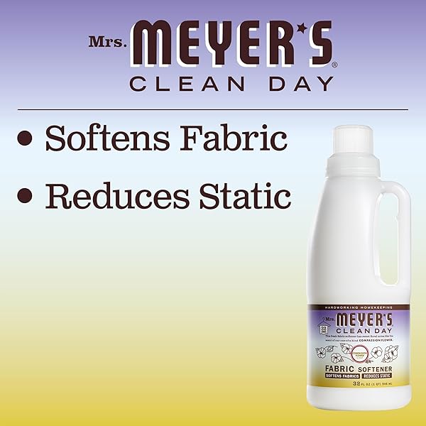 MRS. MEYER’S CLEAN DAY LIQUID FABRIC SOFTENER, INFUSED WITH ESSENTIAL OILS, PARABEN FREE, COMPASSION FLOWER, 32 OZ (32 LOADS)