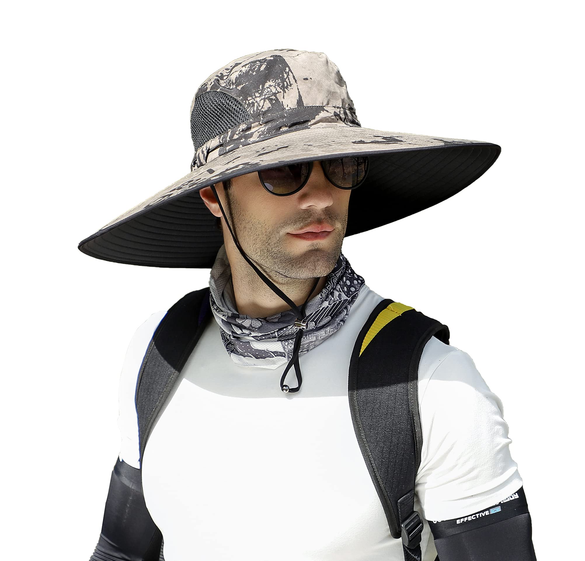 Wide Brim Sun Hat UPF50+ Waterproof Bucket Hat for Fishing Hiking Camping Super Wide Brim Bucket Hat UPF50+ Waterproof Breathable Sun  main image 3