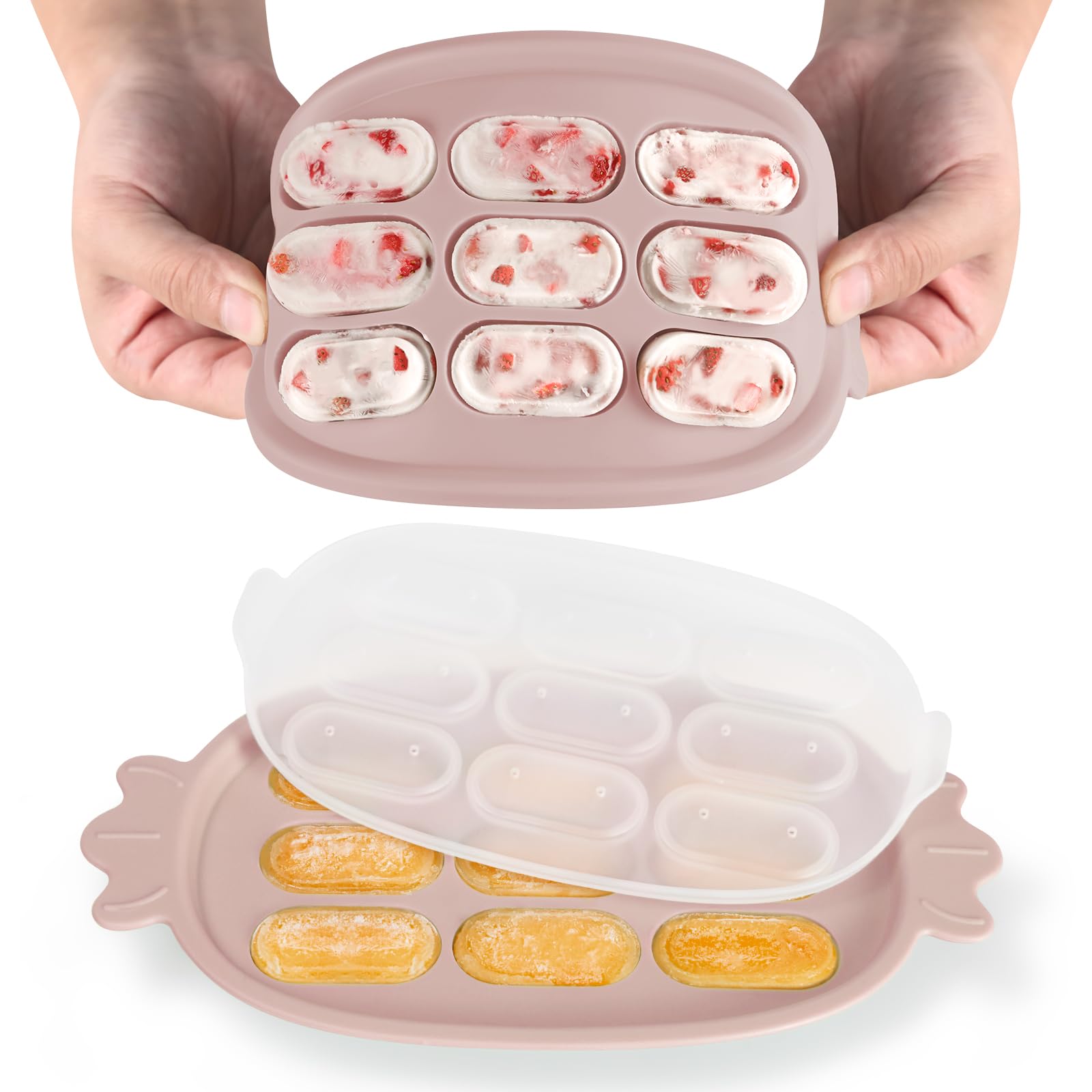 Photo 1 of Haakaa Baby Popsicle Mold - Baby Food Maker & Breastmilk Teething Freezer Tray - BPA Free Silicone-Pink