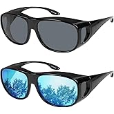 Fit Over Wrap Sunglasses Polarized Lens Wear Over Eyeglasses 100% UV Protection for Men and Women