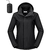 Outdoor Ventures Women's Rain Jacket Lightweight Packable Waterproof Rain Coat with Hood for Travel Golf Hiking Windbreaker