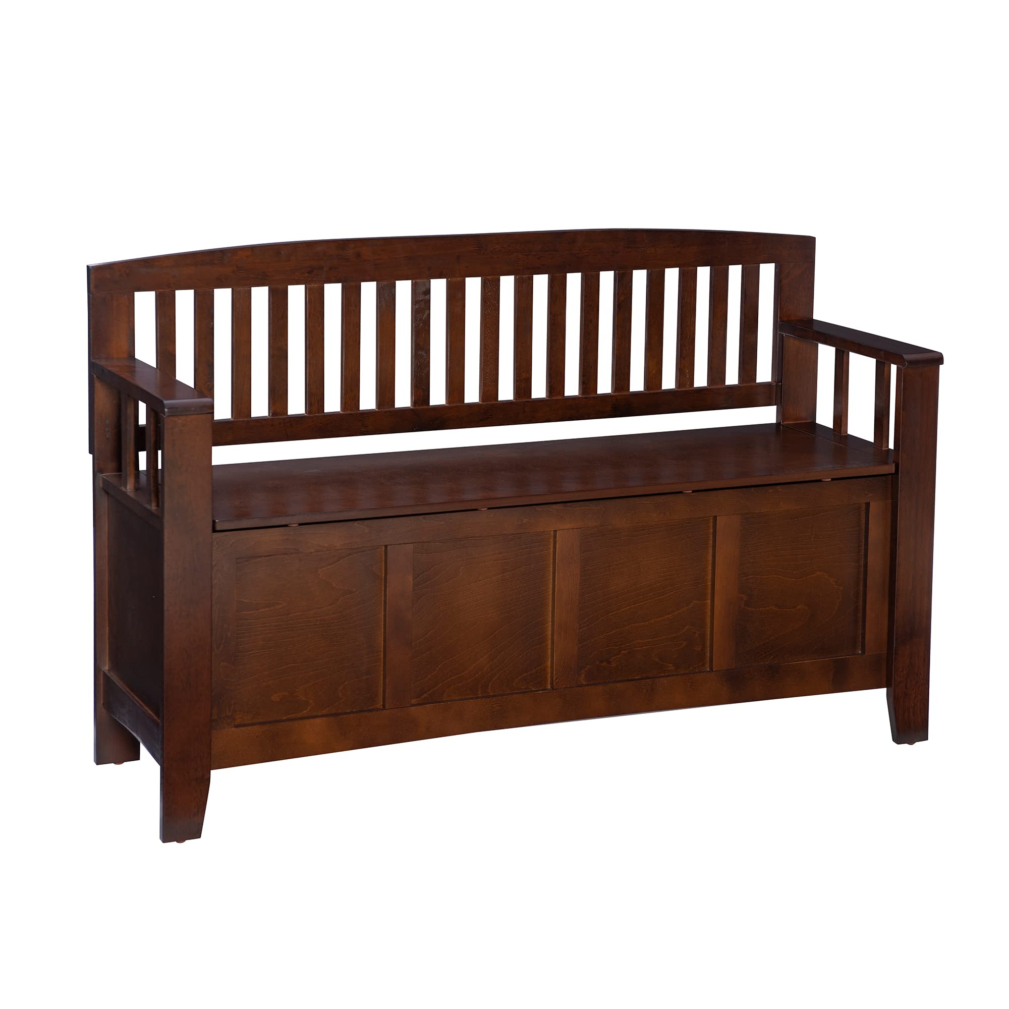 View 1 of Linon Home Dcor Linon Home Decor Cynthia Storage Bench, 50"w x 17.25"d x 32"h, Walnut