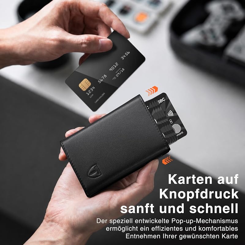 Hochwertige Geldbörse Herren, Slim Wallet mit Münzfach & RFID