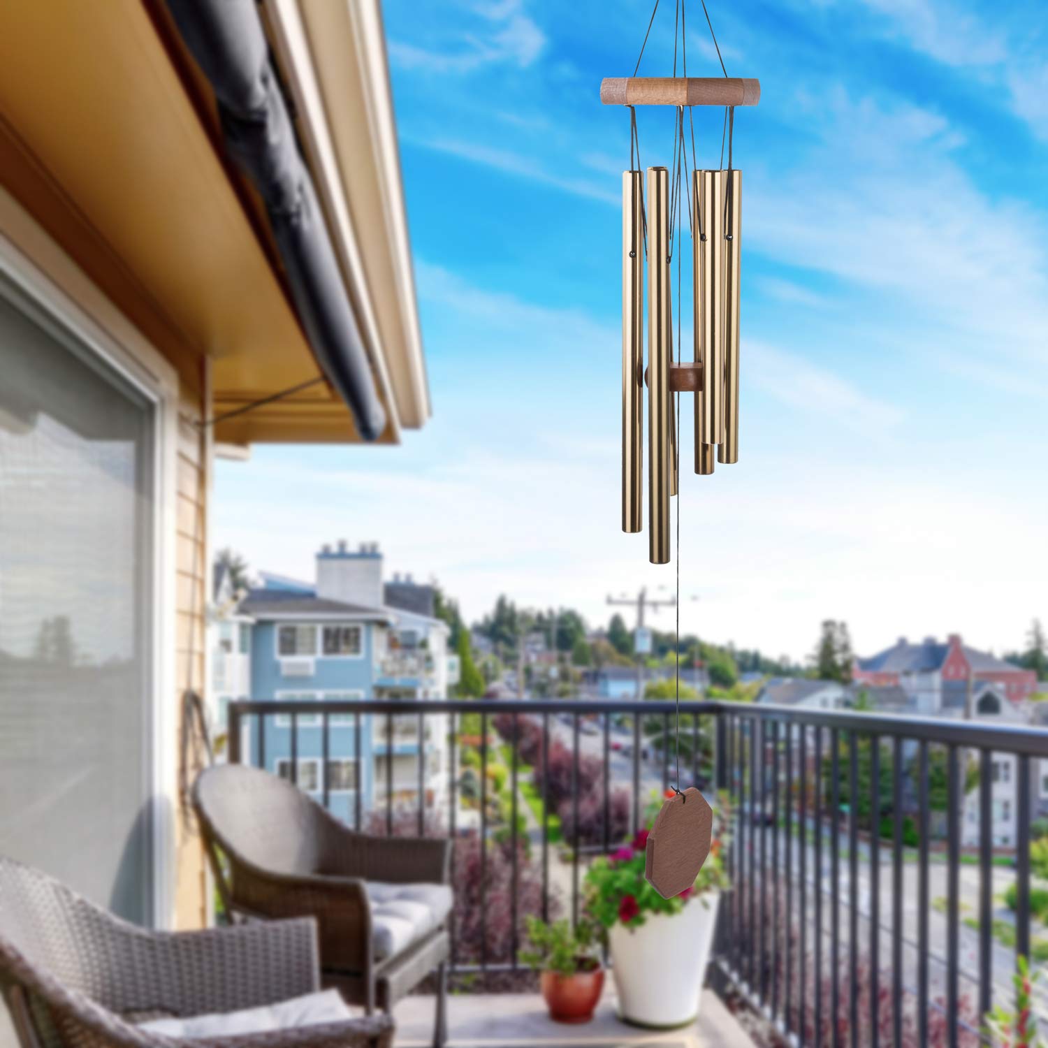 Wind Chime, 29.9” Wind Bell 6 Aluminum Tubes Beautiful Sound, Patio,Garden, Balcony,Yard,Porch,Outdoor,Indoor Décor