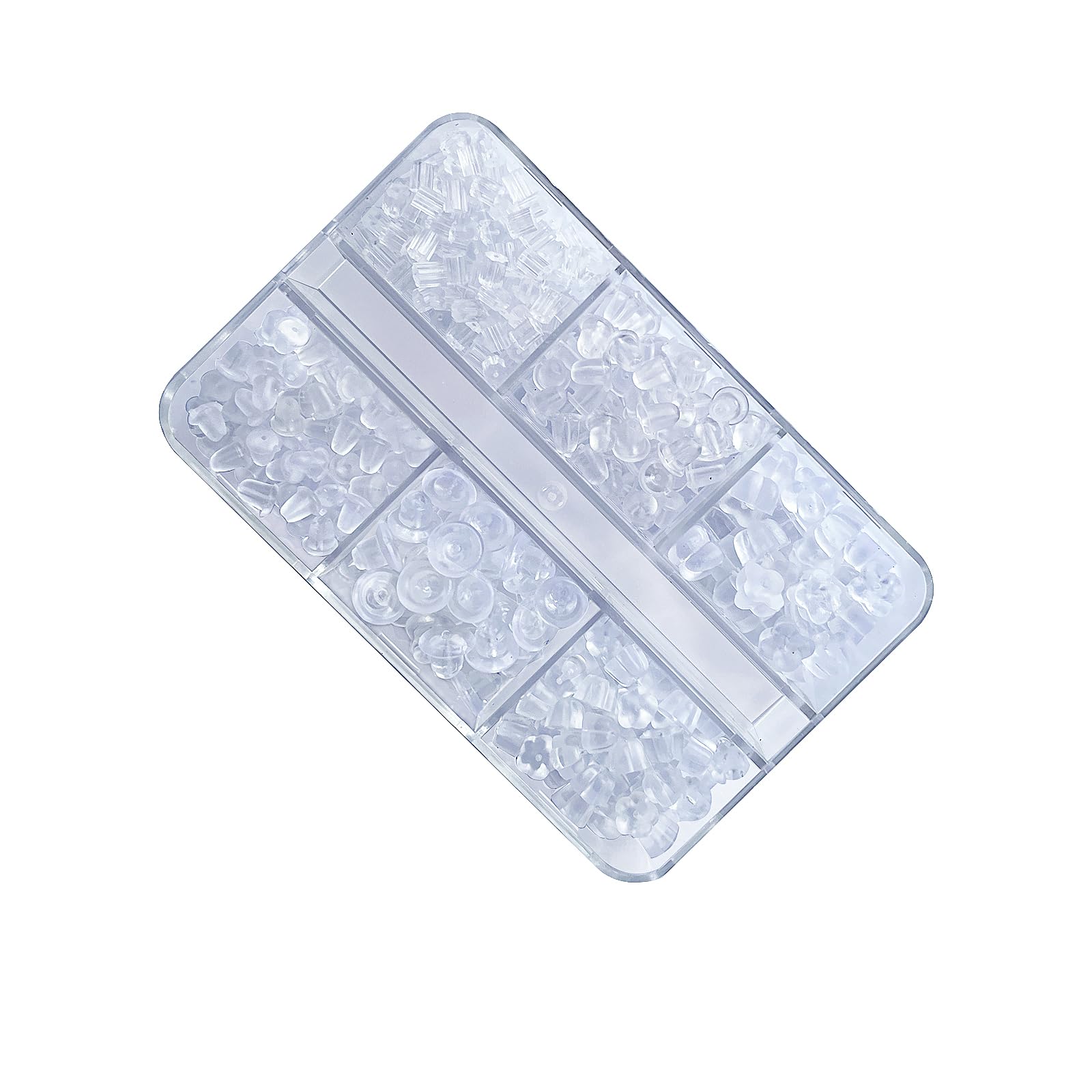 Photo 1 of 6 Styles Clear Silicone Earring Backs for Droopy Ears, Soft Hypoallergenic Rubber Earring Backs Replacements for Fish Hook Studs Hoops, Secure Clutch Stoppers