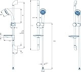 Croydex White Adjustable Shower Riser Rail Kit 3 Spray Handset view 5
