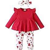 SODLON Toddler Baby Girl Clothes Outfits Clothing Infant Ruffle Top Pants Cute Winter Fall Spring Outfit Sets for Girls